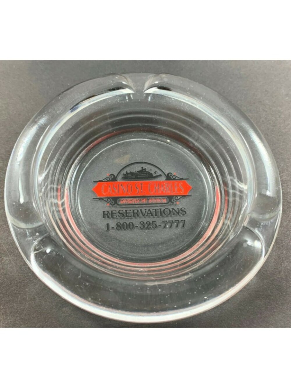 Casino St Charles Vintage Glass Ashtray Riverfront Station St Louis MO - Picture 4 of 7